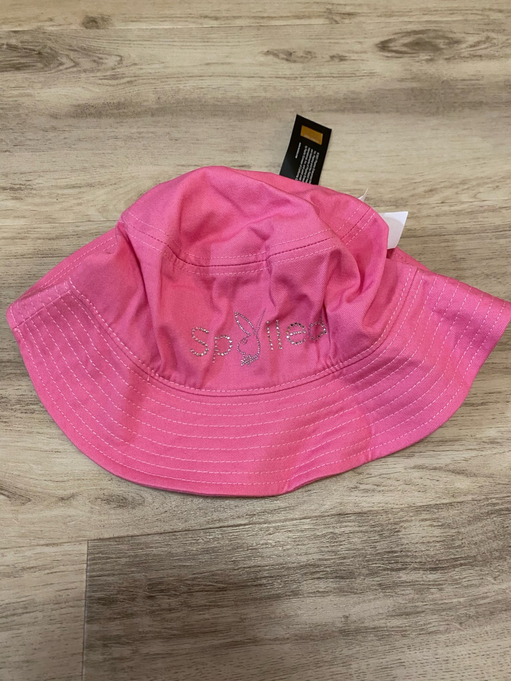 PLAYBOY Hot Pink rhinestone Spoiled bunny logo Bucket Hat - NWT